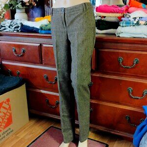 Brown Wool/Polyester Pleated Slacks